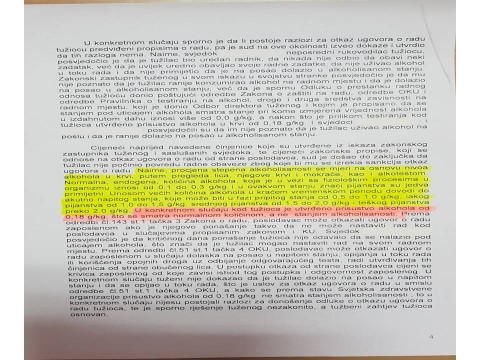 Obrazloženje meritorne odluke