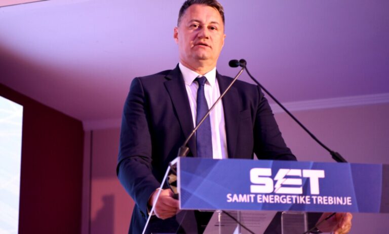Nemanja Laković za govornicom na Samitu energetike Trebinje
