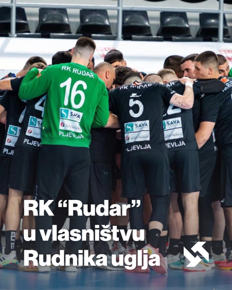 Rudnik uglja Pljevlja preuzeo vlasništvo nad Rukometnim klubom Rudar Rukometaši RK Rudar Pljevlja okupljeni u krugu tokom utakmice