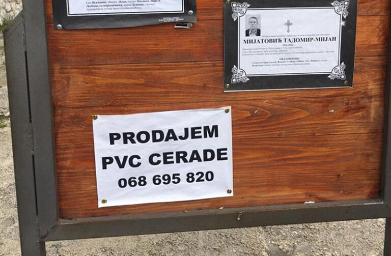 Table za smrtovnice neki koriste i za privatne oglase