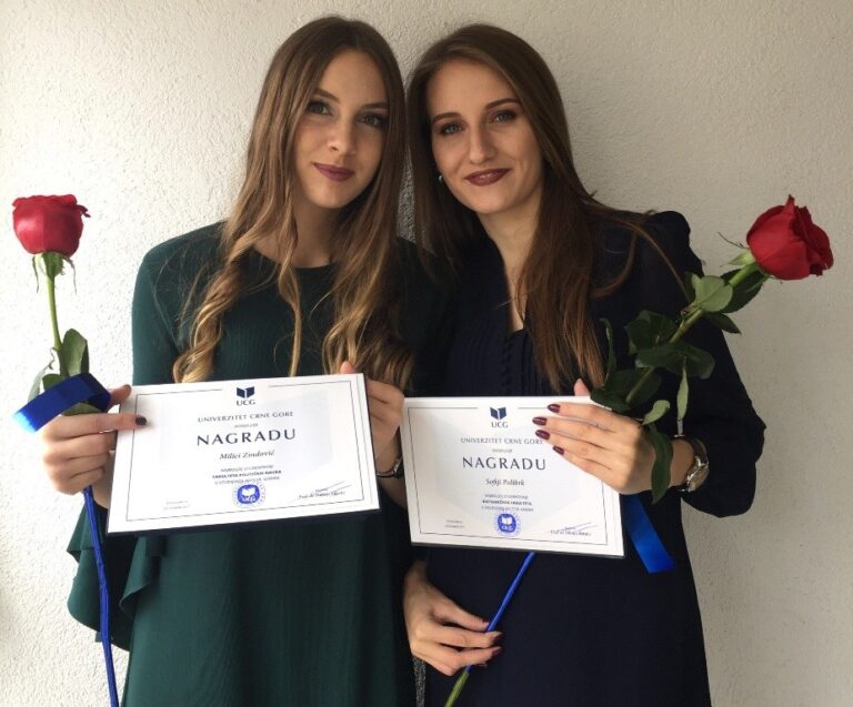 Sofija Palibrk i Milica Zindović dobitnice godišnje nagrade unirveziteta Crne Gore