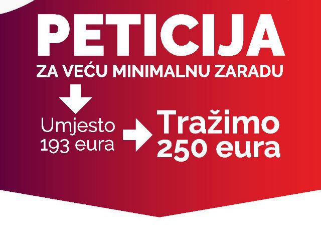 Peticija za povećanje minimalne cijene rada