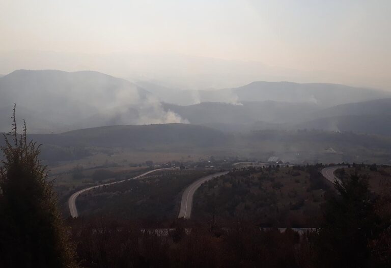 Gore livade i šume oko grada, svi vatrogasci na terenu