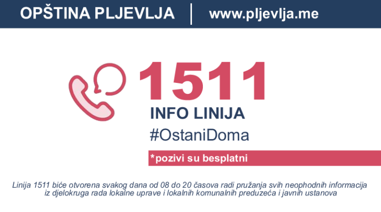 Od danas građanima Pljevalja dostupan besplatni broj 1511