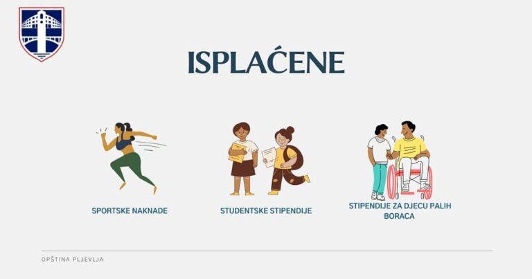 ISPLAĆENE SPORTSKE NAKNADE, STUDENTSKE I STIPENDIJE ZA DJECU PALIH BORACA