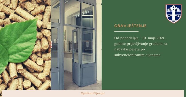 Od ponedeljka počinje prijavljivanje građana za nabavku peleta po subvencioniranim cijenama