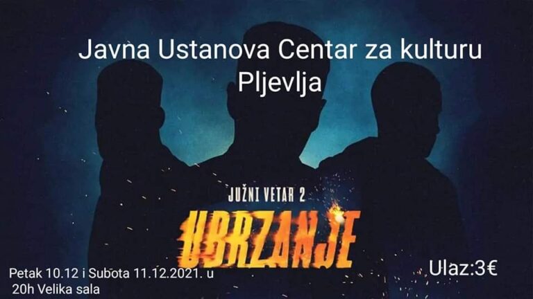 Sjutra i prekosjutra u Centru za kulturu “ Južni vetar 2 – Ubrzanje „