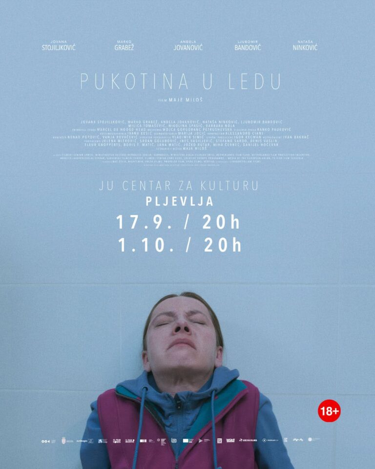 „Pukotina u ledu“ ponovo u Pljevljima: Projekcija 1. oktobra u 20 časova Plakat filma Pukotina u ledu, projekcija u Centru za kulturu Pljevlja 1. oktobra u 20 časova
