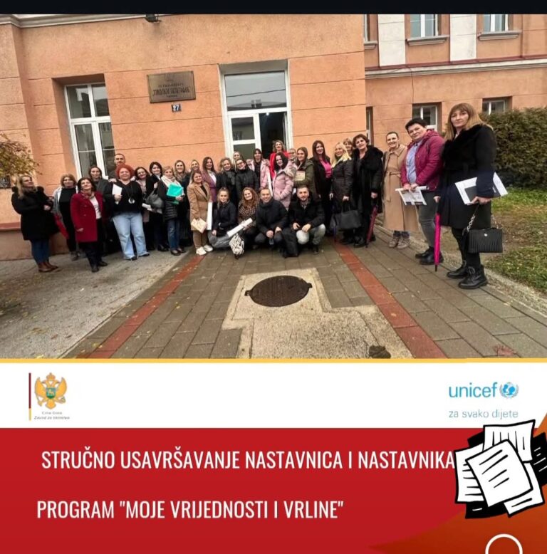 Program stručnog usavršavanja nastavnica i nastavnika „Moje vrijednosti i vrline“