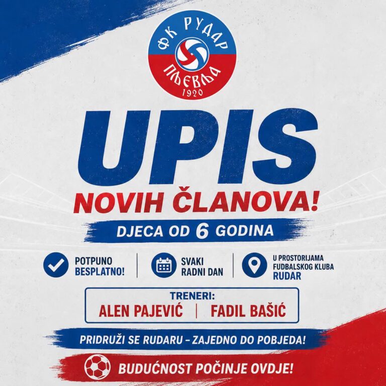FK Rudar upisuje nove članove: Besplatna škola fudbala i oprema za najmlađe
