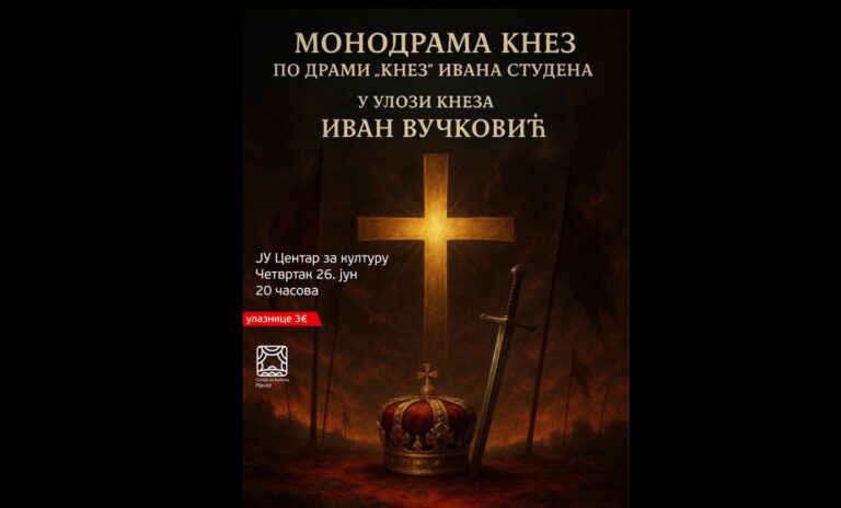 Monodrama “Knez” na Velikoj sceni Centra za kulturu Pljevlja