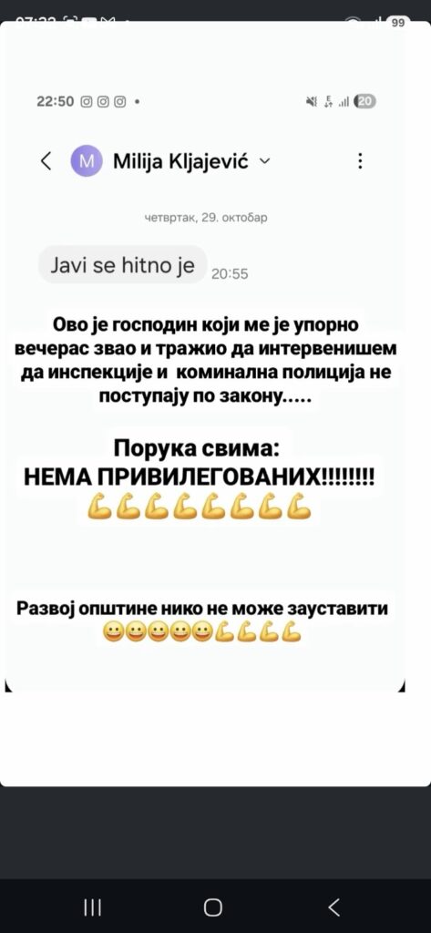 Objava Darija Vraneša o navodnom pokušaju intervencije